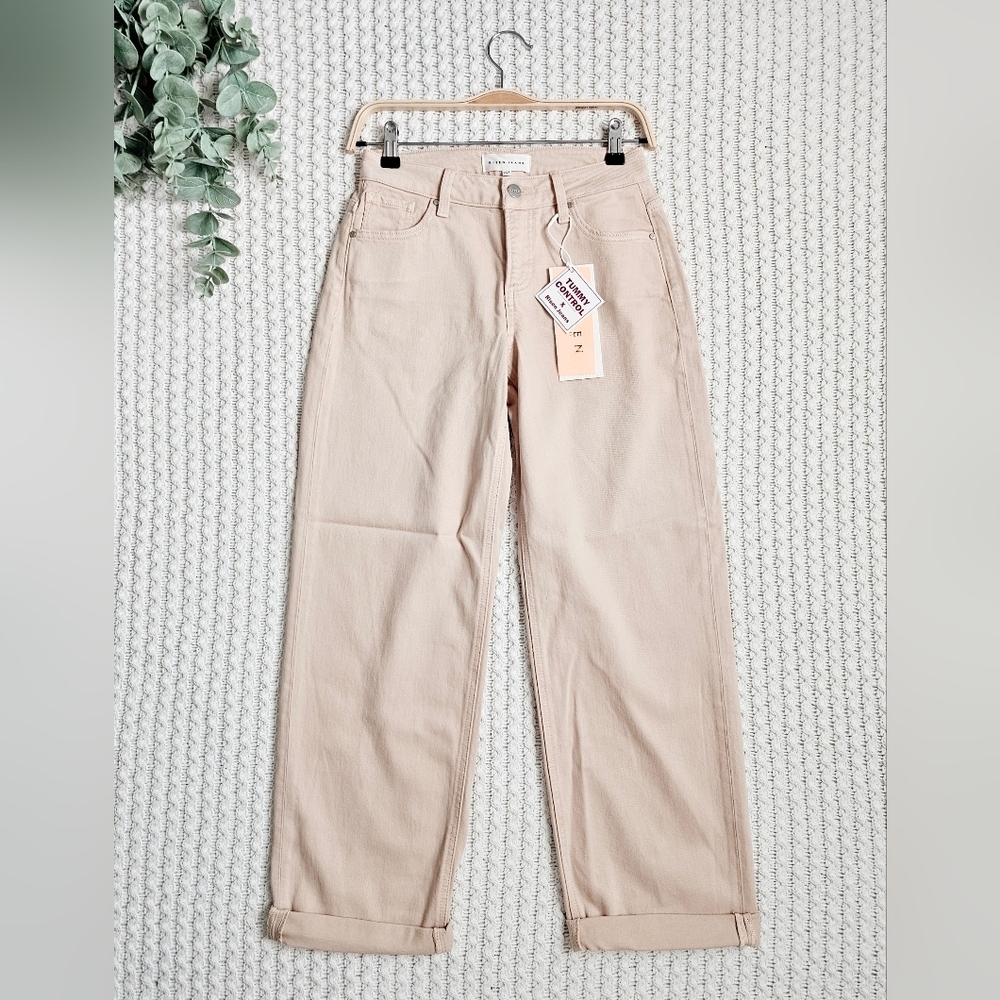 RISEN Women's Tummy Control Barrel Jeans Cuffed Neutral Cottagecore Various NEW - Picture 3 of 13